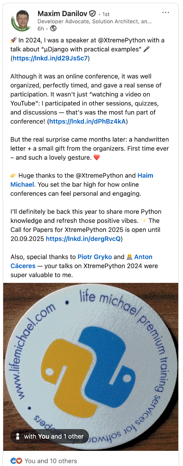 feedback from maxim danilov